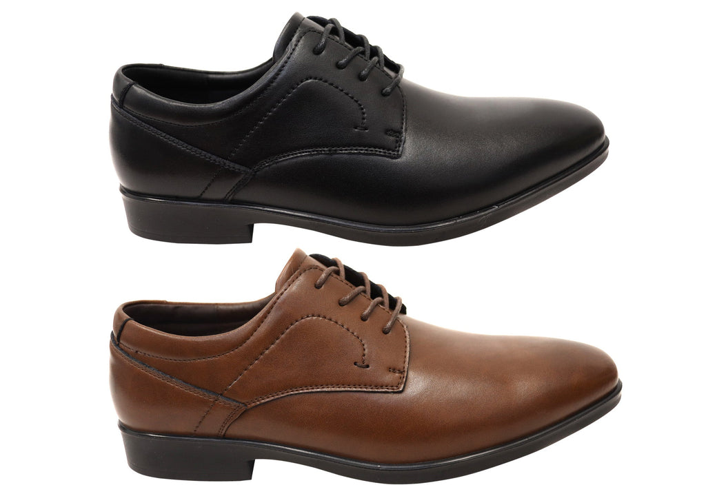 Mens Sebastian Leather Comfortable Lace Up Dress Shoes