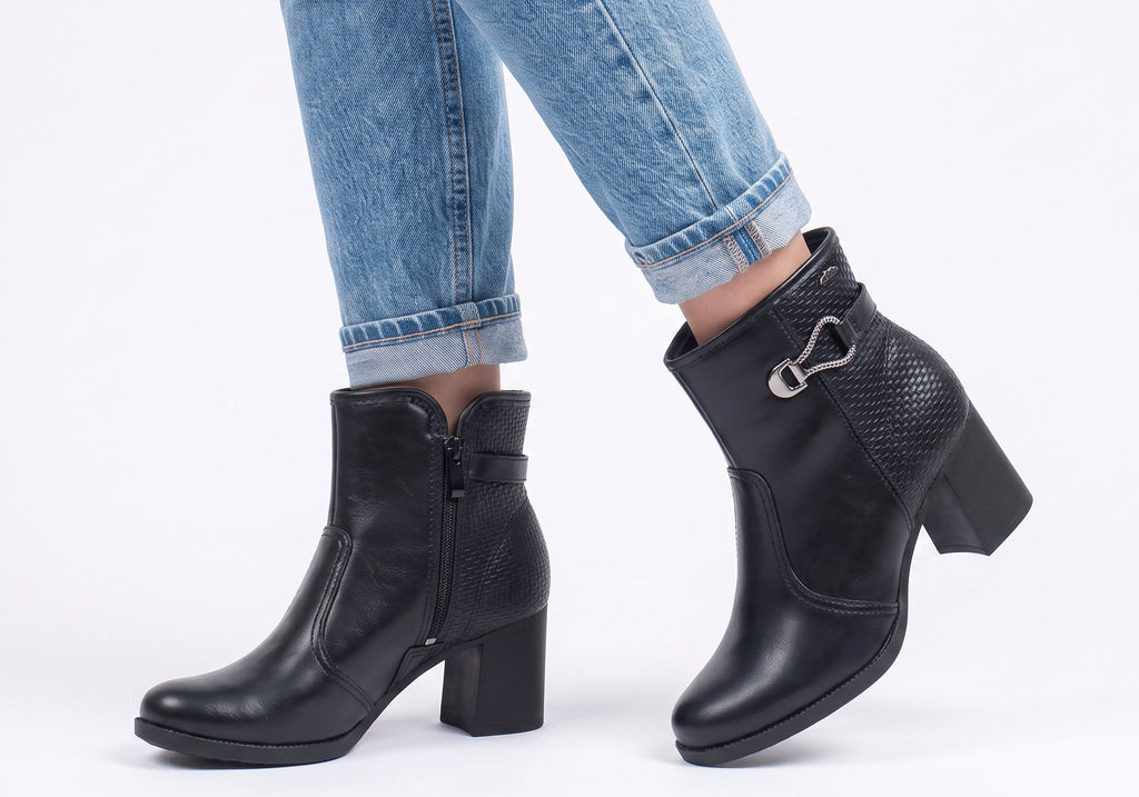 Cynthia Womens Comfortable Brazilian Heeled Ankle Boots
