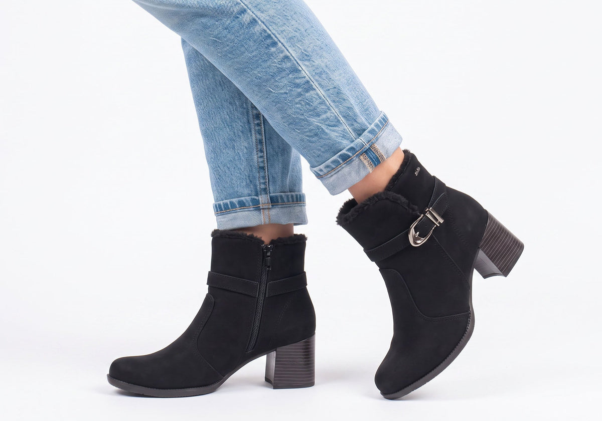 Diane Womens Comfortable Brazilian Heeled Ankle Boots