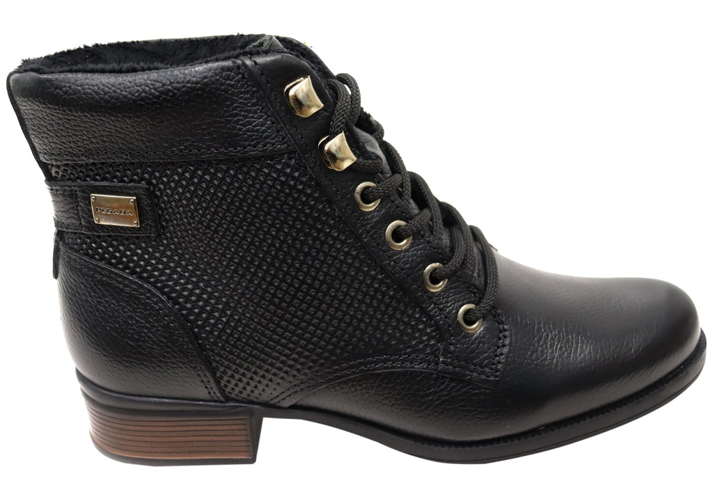 Minki Womens Comfortable Brazilian Leather Lace Up Boots