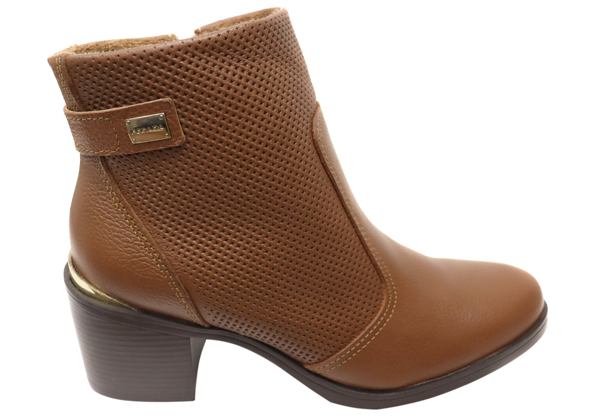 Mercury Womens Comfortable Brazilian Leather Ankle Boots