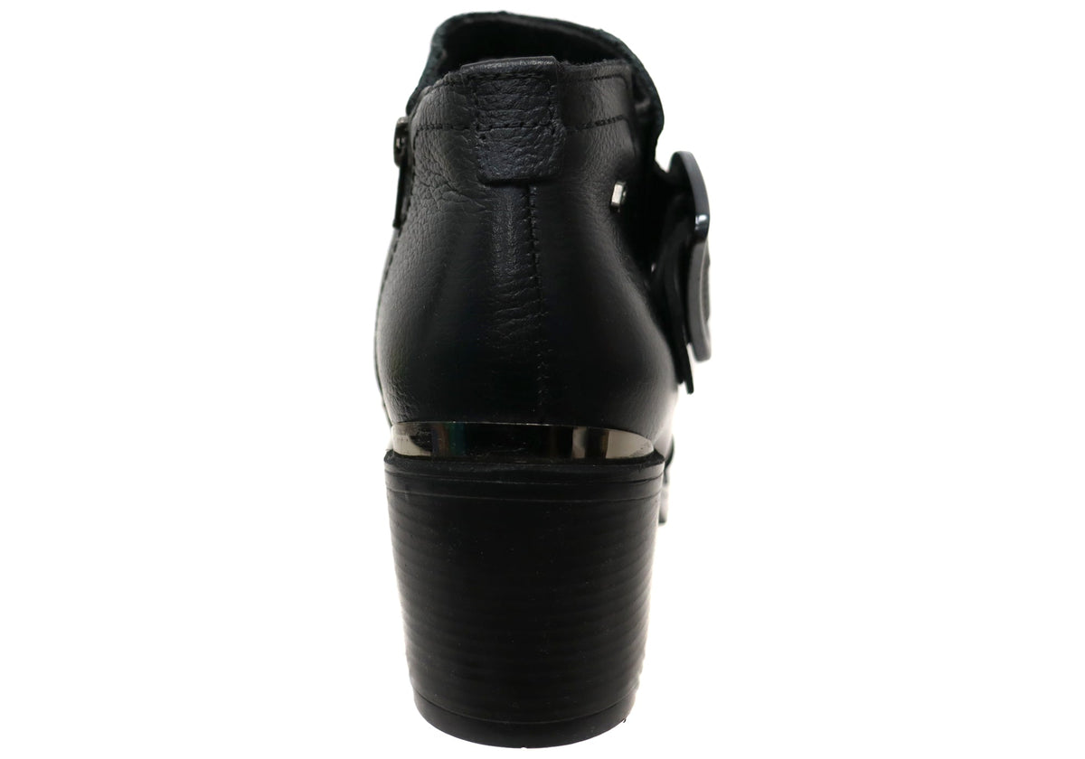 Macey Womens Comfortable Brazilian Leather Ankle Boots