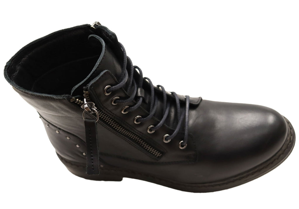 Esther Womens Comfortable Leather European Ankle Boots