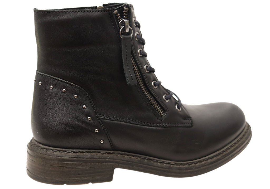 Esther Womens Comfortable Leather European Ankle Boots