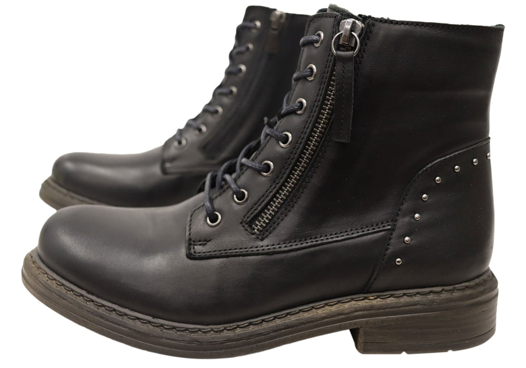 Esther Womens Comfortable Leather European Ankle Boots