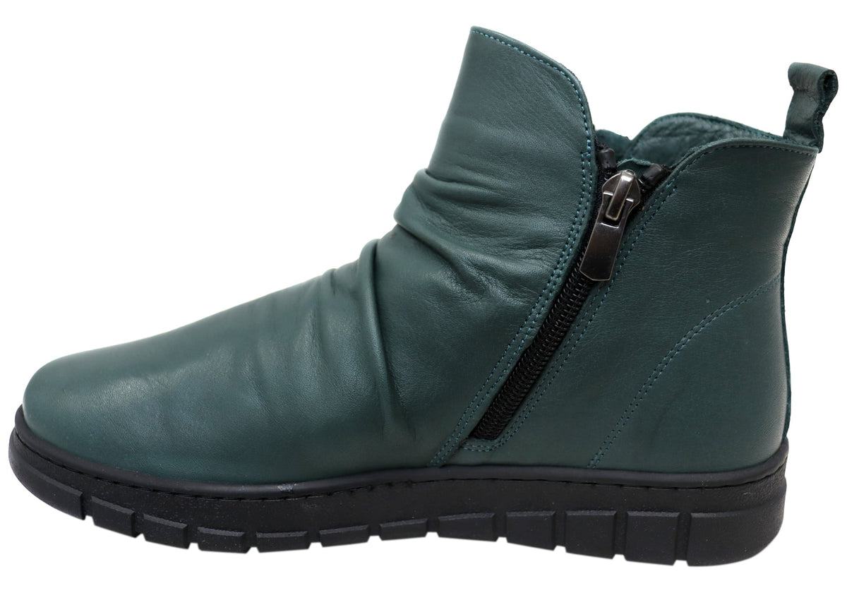 Compass Womens Comfortable Leather European Ankle Boots