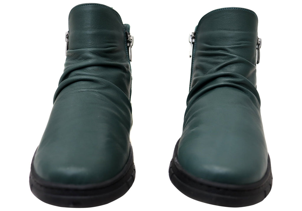 Compass Womens Comfortable Leather European Ankle Boots
