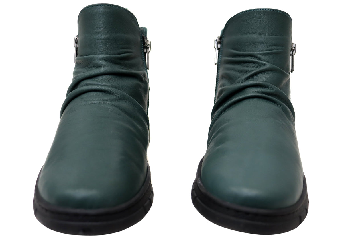 Compass Womens Comfortable Leather European Ankle Boots