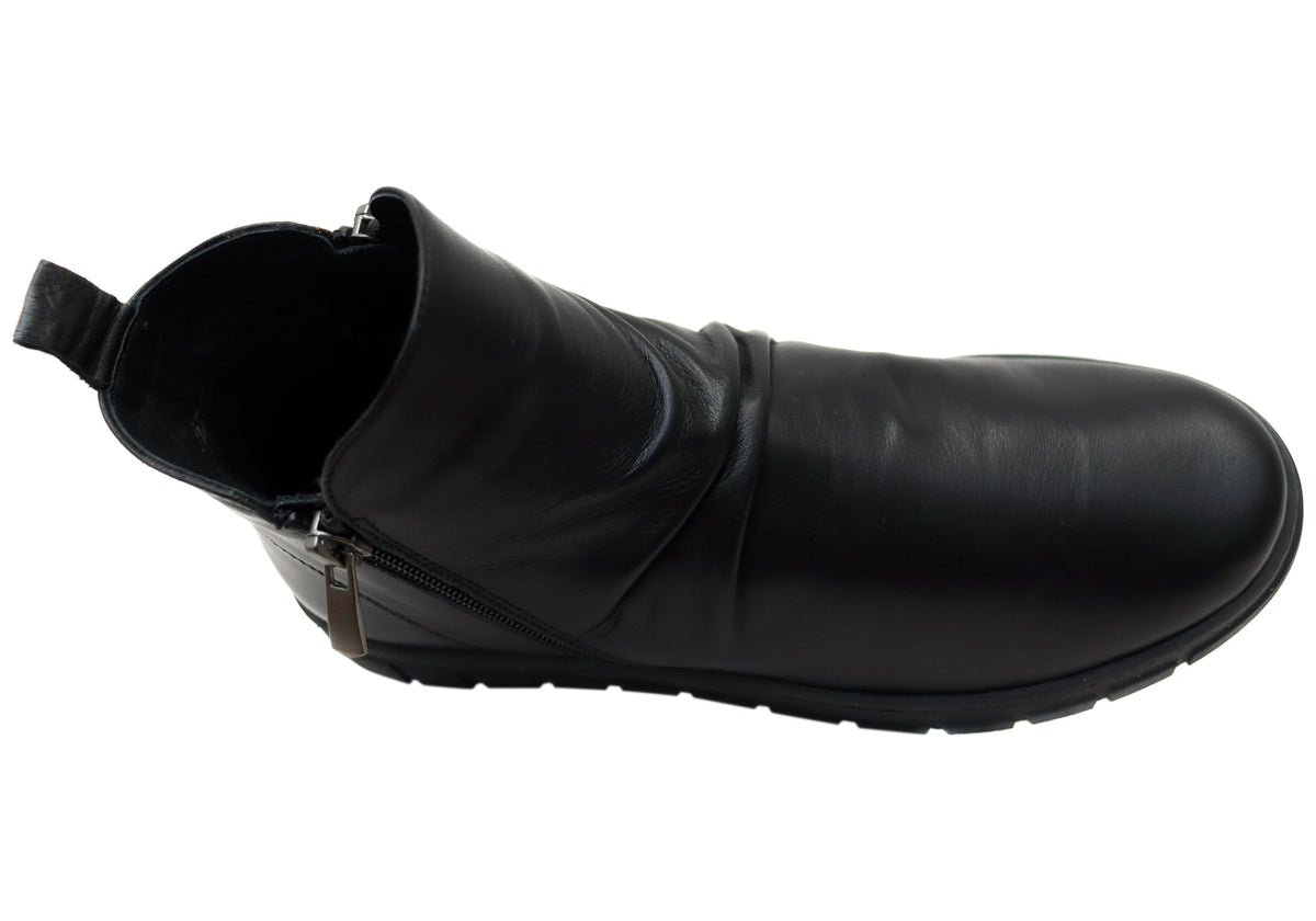 Compass Womens Comfortable Leather European Ankle Boots