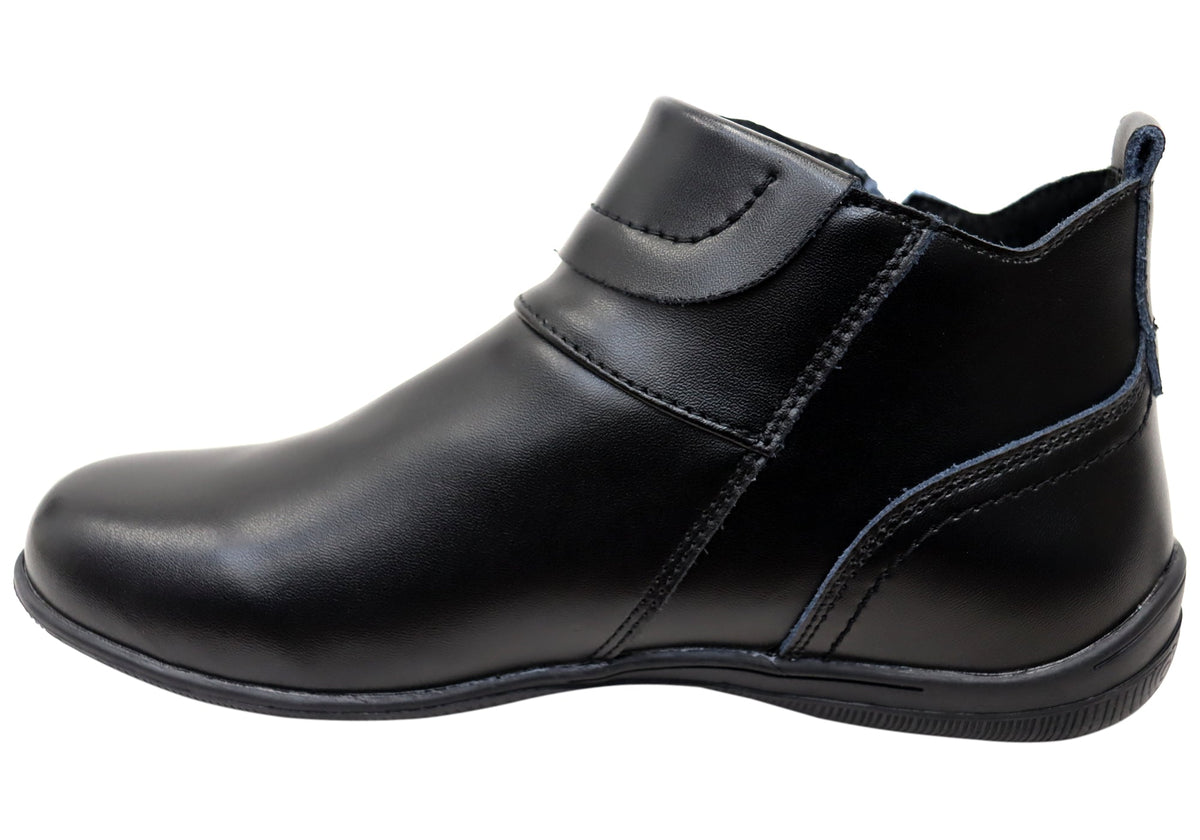 Ripple Womens Comfortable Leather Ankle Boots