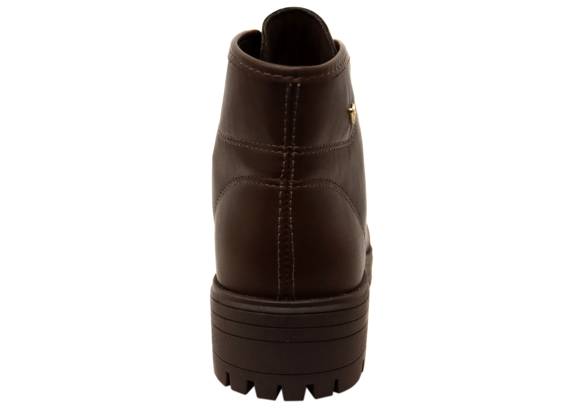 Casey Womens Comfortable Brazilian Lace Up Ankle Boots