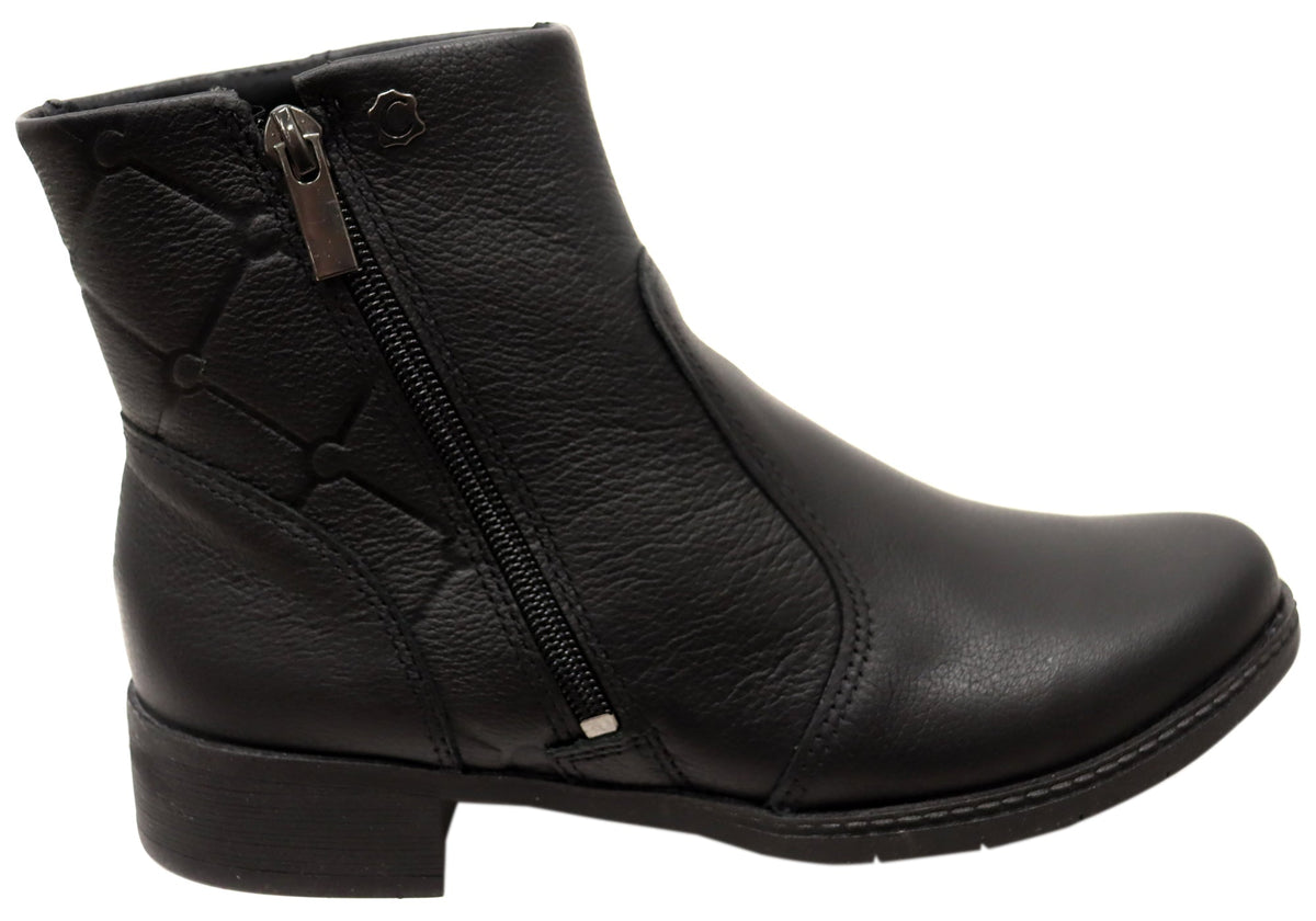 Angela Womens Comfortable Leather Brazilian Ankle Boots