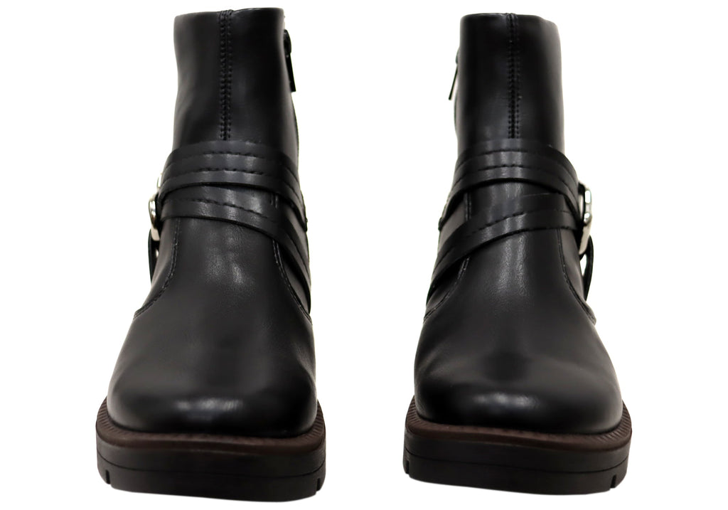 Bianka Womens Comfortable Brazilian Low Heel Ankle Boots