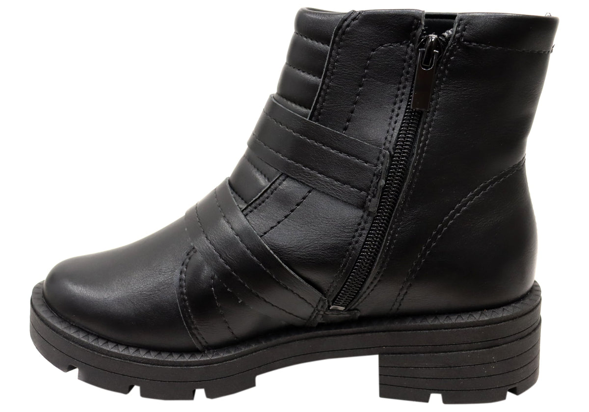 Billie Womens Comfortable Brazilian Low Heel Ankle Boots