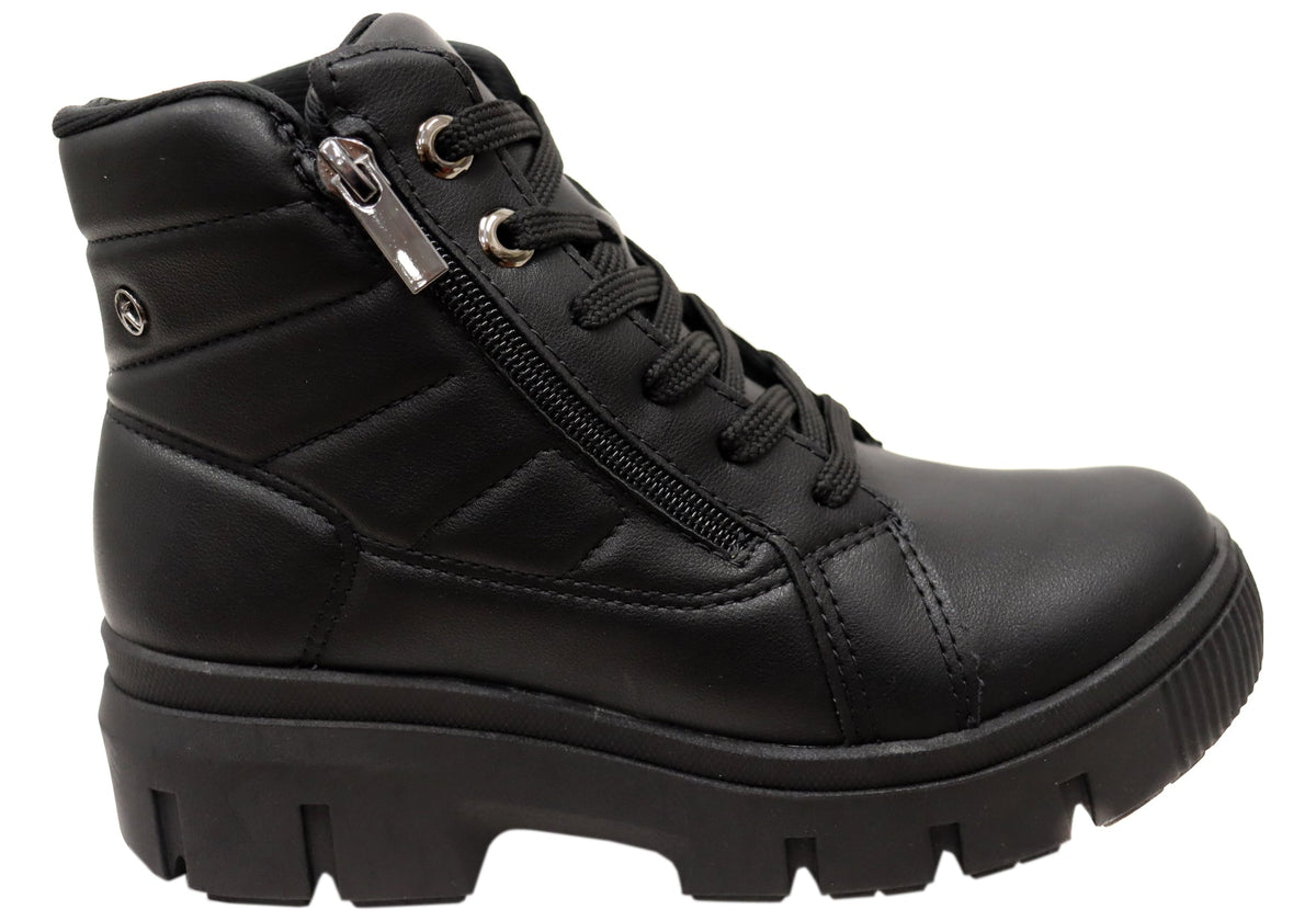 Dilly Womens Comfortable Brazilian Low Heel Lace Up Ankle Boots