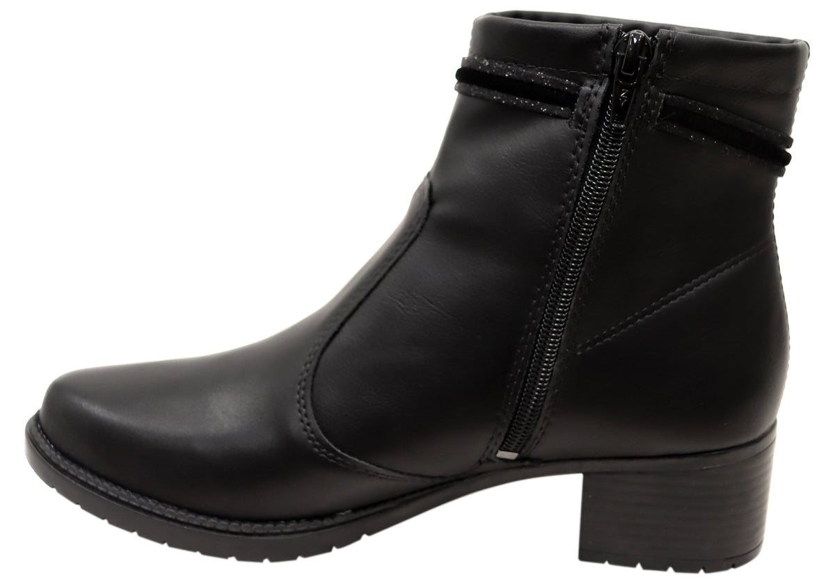 Shelby Womens Comfortable Brazilian Low Heel Ankle Boots