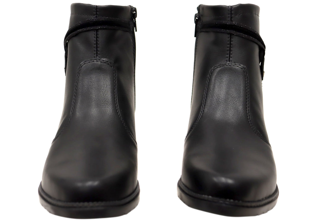 Shelby Womens Comfortable Brazilian Low Heel Ankle Boots