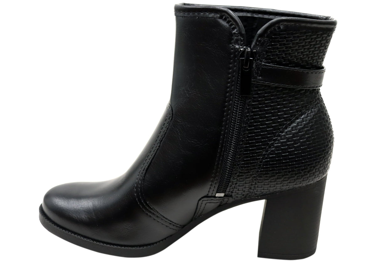 Cynthia Womens Comfortable Brazilian Heeled Ankle Boots