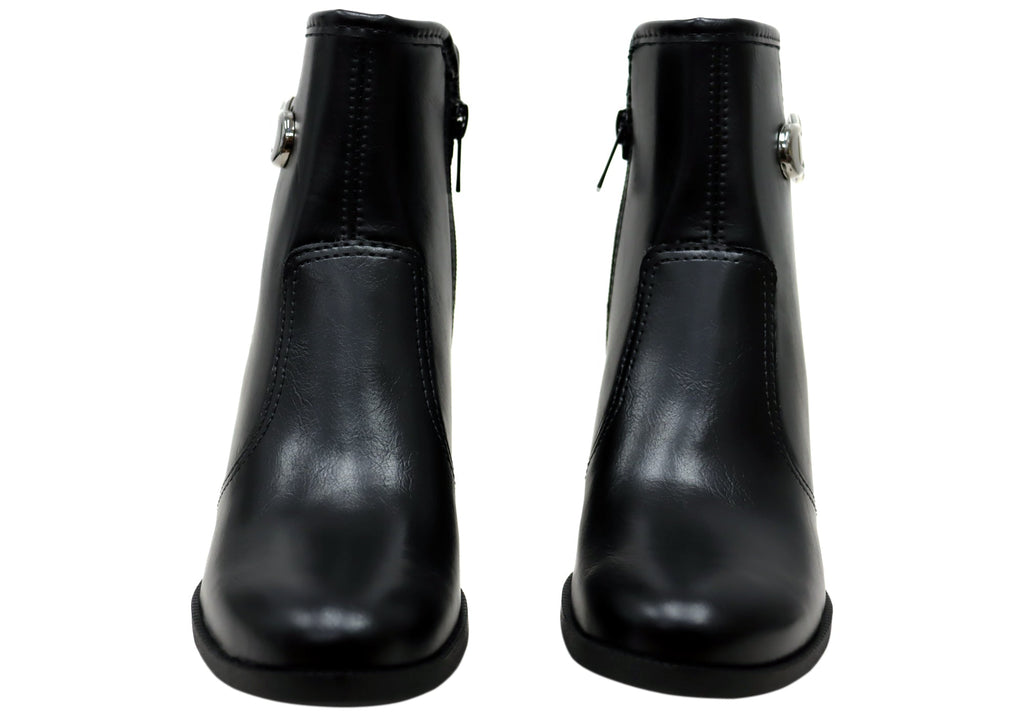 Cynthia Womens Comfortable Brazilian Heeled Ankle Boots