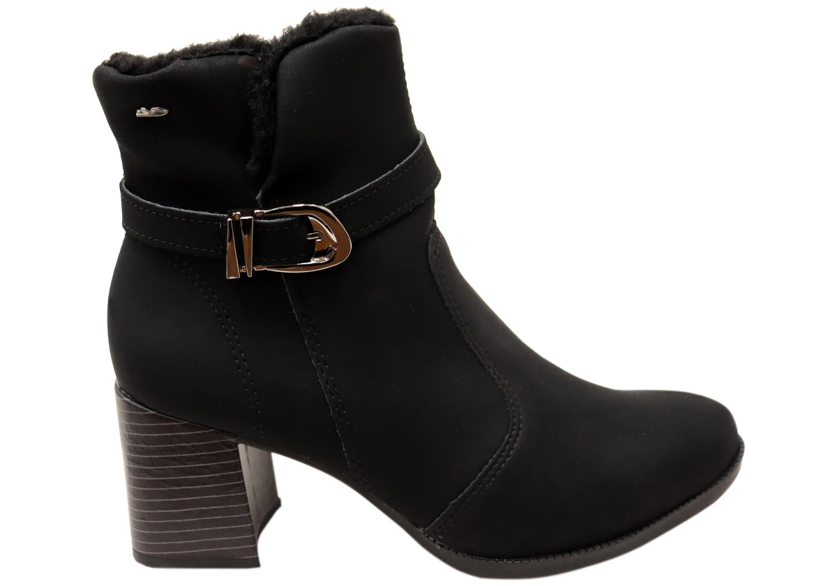 Diane Womens Comfortable Brazilian Heeled Ankle Boots