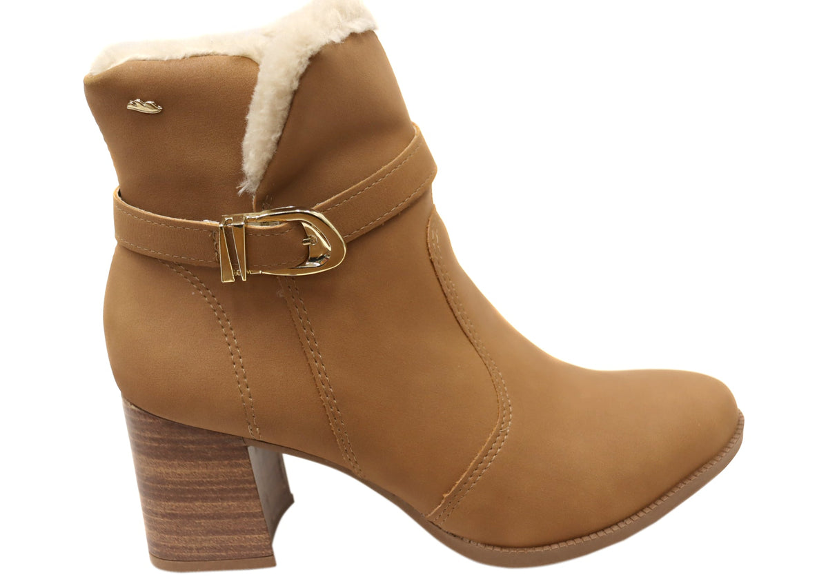 Diane Womens Comfortable Brazilian Heeled Ankle Boots