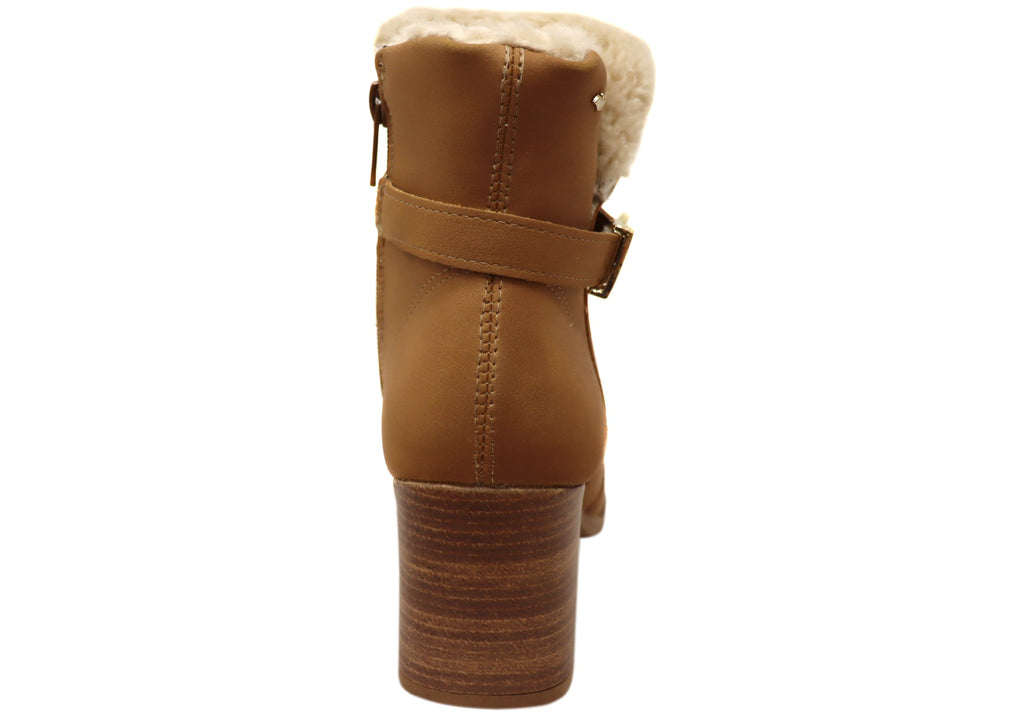 Diane Womens Comfortable Brazilian Heeled Ankle Boots