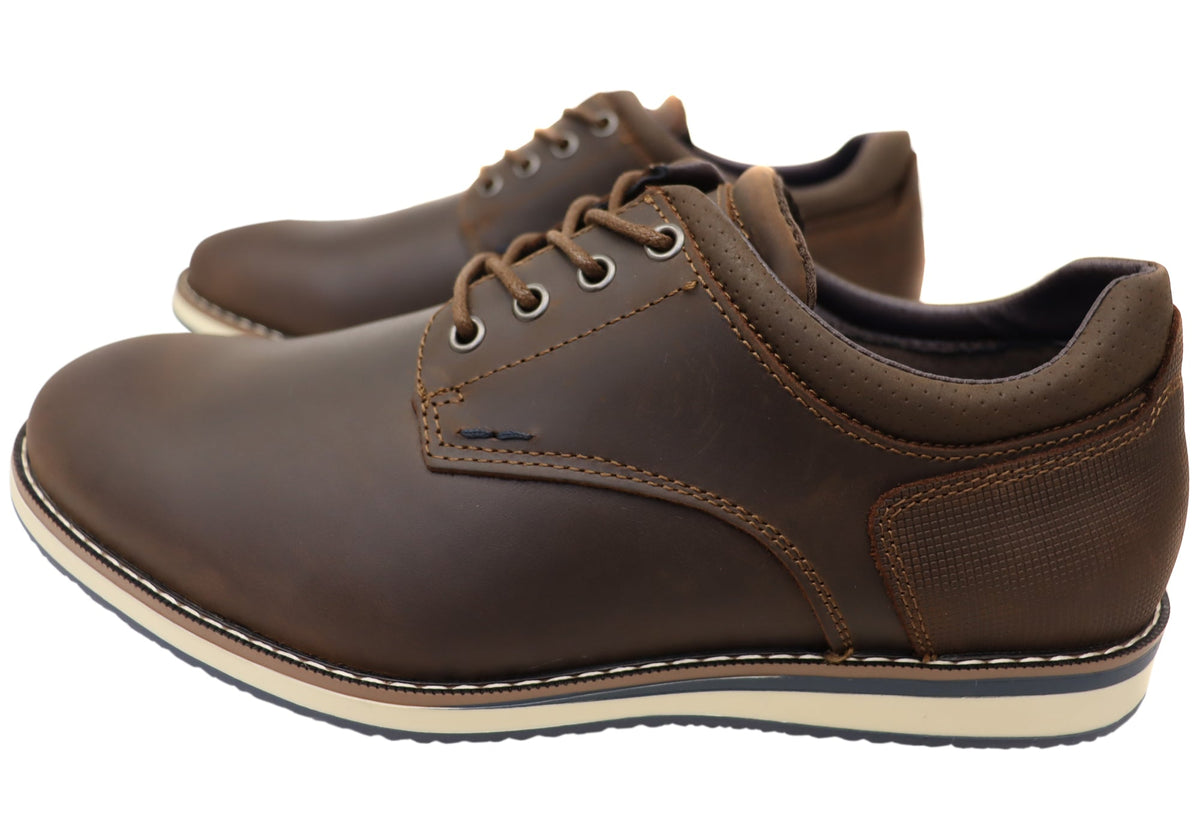 Mens EE Extra Wide Circuit Plain Leather Shoes