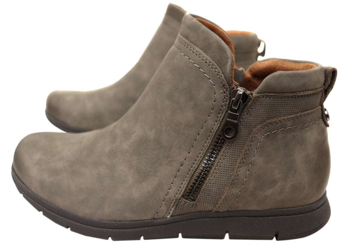 Lidia Zip Boot Comfortable Leather Ankle Boots