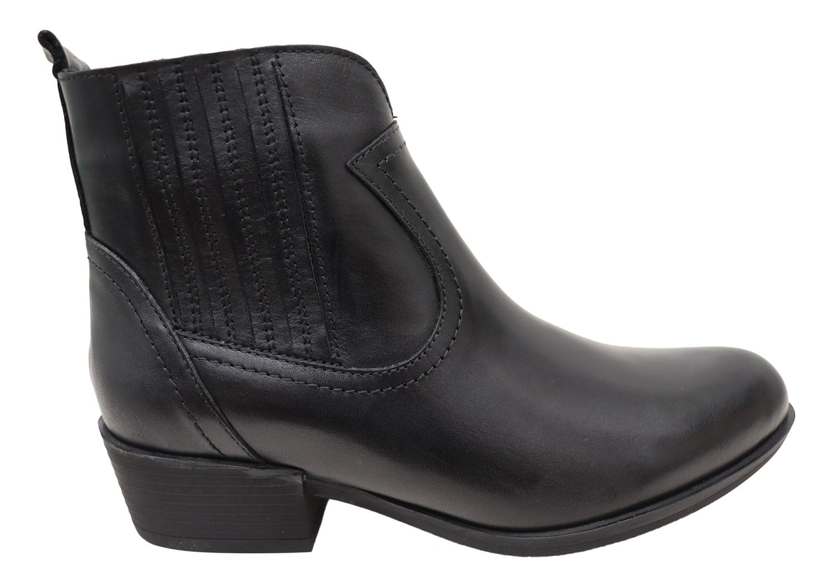 Alotti Womens European Comfortable Leather Ankle Boots