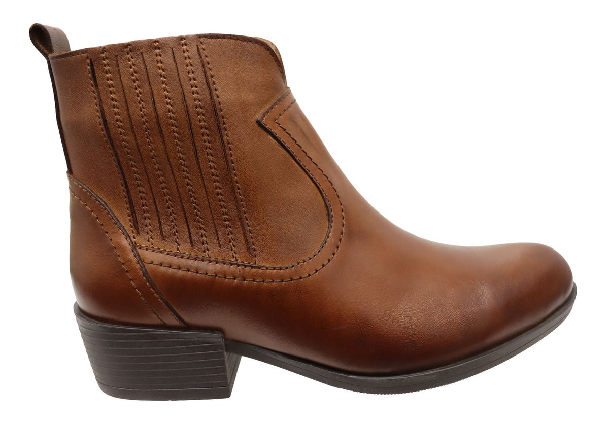 Alotti Womens European Comfortable Leather Ankle Boots