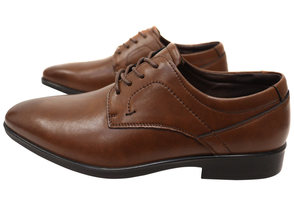 Mens Sebastian Leather Comfortable Lace Up Dress Shoes