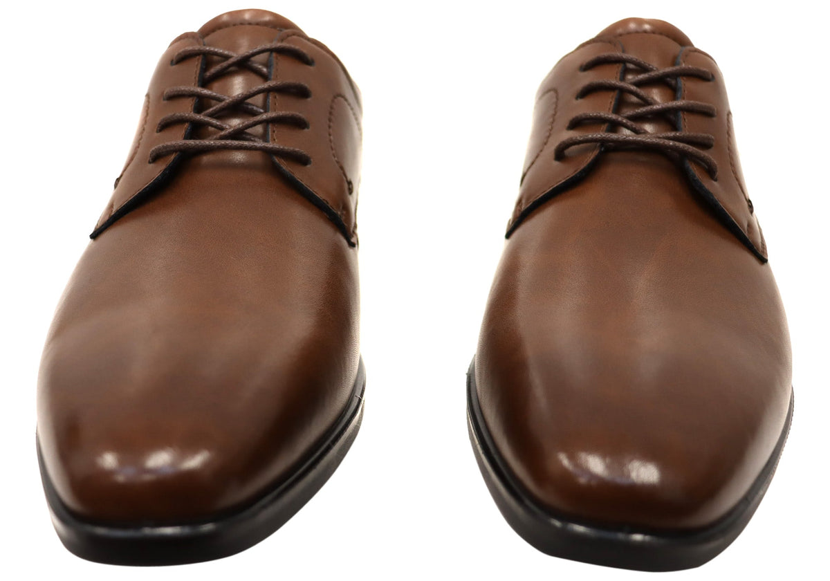 Mens Sebastian Leather Comfortable Lace Up Dress Shoes