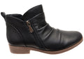 Chalet Womens Comfortable Black Leather Ankle Boots