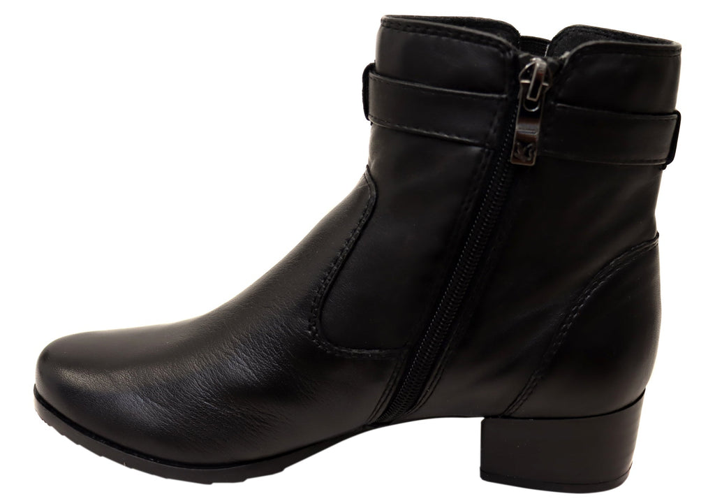 Delinat Womens Extra Wide Fit Comfortable Leather Ankle Boots