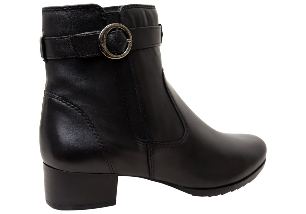 Delinat Womens Extra Wide Fit Comfortable Leather Ankle Boots
