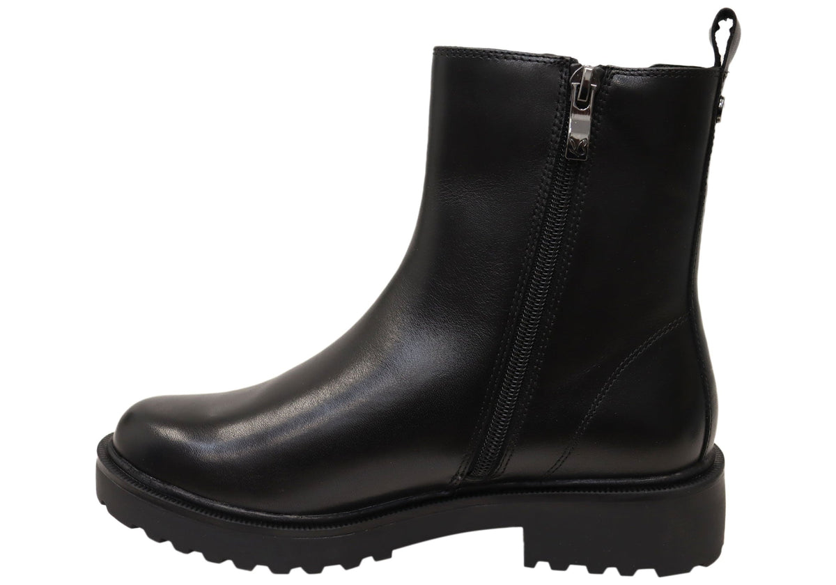 Andikar Womens Wide Fit Comfortable Leather Ankle Boots