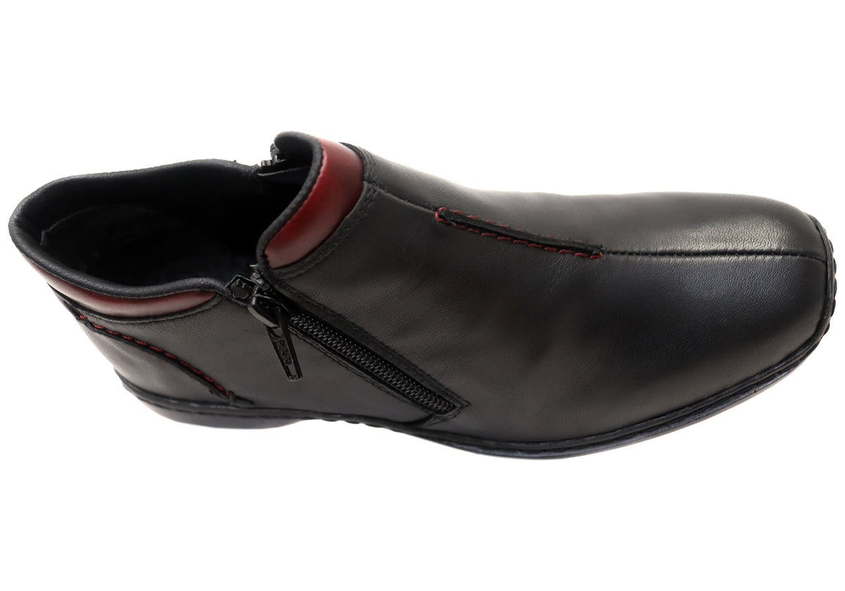 L3882 Womens Comfortable Leather Ankle Boots