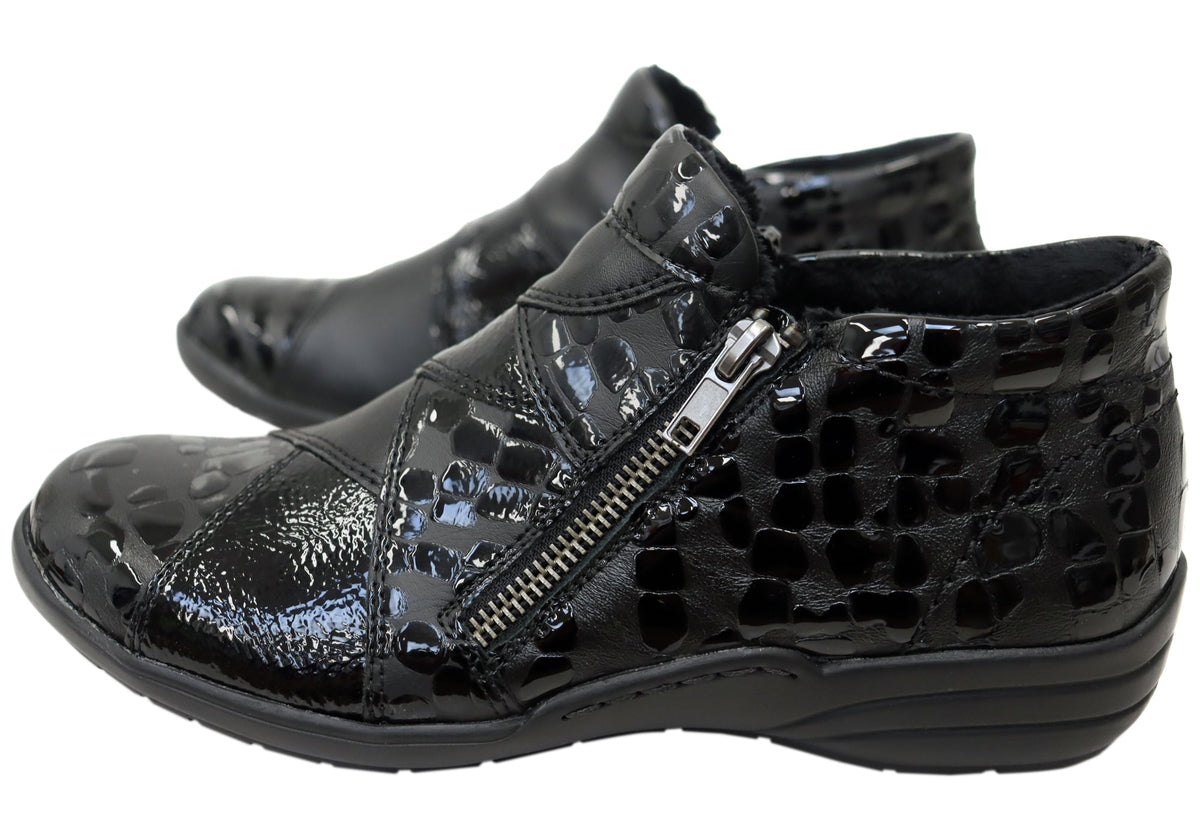 R7674 Womens Comfortable Leather Ankle Boots