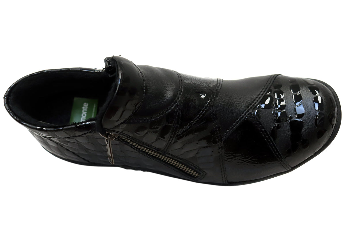 R7674 Womens Comfortable Leather Ankle Boots