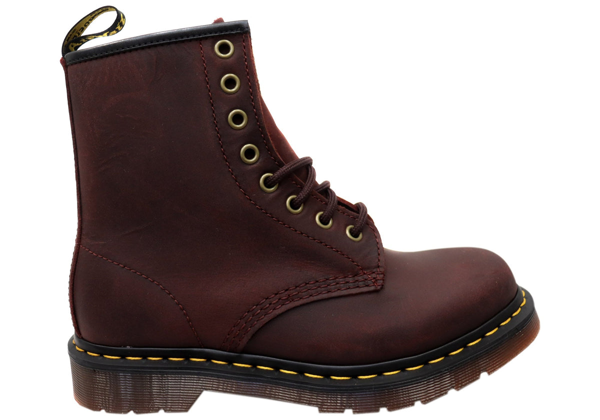 1460 Cherry Red Crazy Horse Unisex Leather Boots