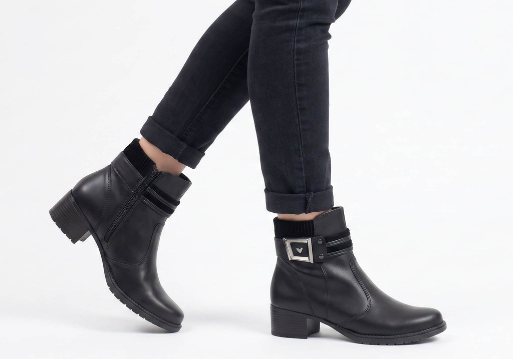 Sienna Womens Comfortable Brazilian Low Heel Ankle Boots